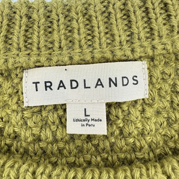 Tradlands Modern Fisherman Sweater Womens L Alpaca Blend Marigold Heritage Cozy - Picture 4 of 12